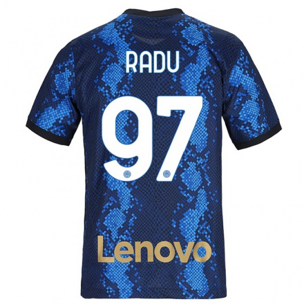 Enfant Football Maillot Ionut Radu #97 Bleu Foncé Tenues Domicile 2021/22 T-shirt