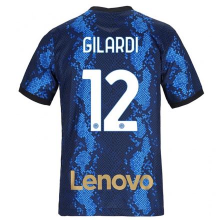 Enfant Football Maillot Astrid Gilardi #12 Bleu Foncé Tenues Domicile 2021/22 T-shirt