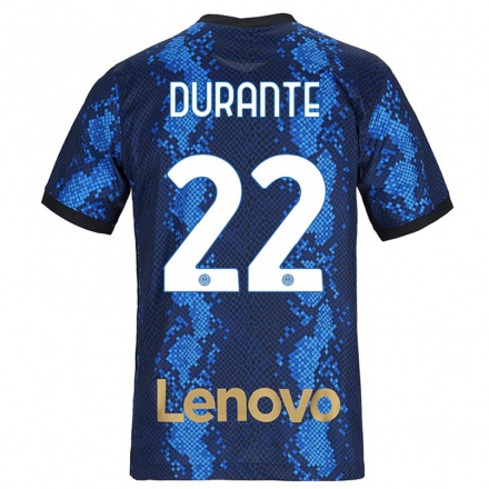 Enfant Football Maillot Francesca Durante #22 Bleu Foncé Tenues Domicile 2021/22 T-shirt