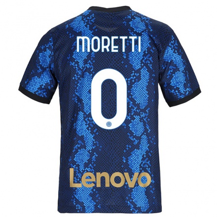 Enfant Football Maillot Andrea Moretti #0 Bleu Foncé Tenues Domicile 2021/22 T-shirt