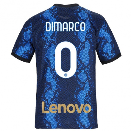 Enfant Football Maillot Christian Dimarco #0 Bleu Foncé Tenues Domicile 2021/22 T-shirt