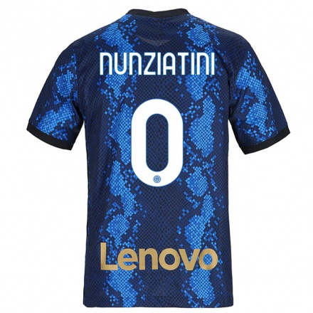 Enfant Football Maillot Francesco Nunziatini #0 Bleu Foncé Tenues Domicile 2021/22 T-shirt
