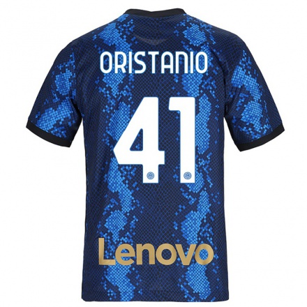 Enfant Football Maillot Gaetano Oristanio #41 Bleu Foncé Tenues Domicile 2021/22 T-shirt
