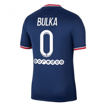 Enfant Football Maillot Marcin Bulka #0 Bleu Foncé Tenues Domicile 2021/22 T-shirt