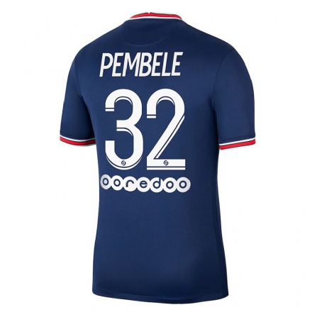 Enfant Football Maillot Timothee Pembele #32 Bleu Foncé Tenues Domicile 2021/22 T-shirt
