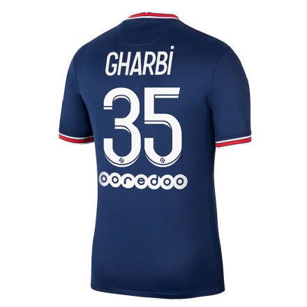Enfant Football Maillot Ismael Gharbi #35 Bleu Foncé Tenues Domicile 2021/22 T-shirt