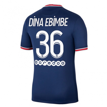 Enfant Football Maillot Junior Dina Ebimbe #36 Bleu Foncé Tenues Domicile 2021/22 T-shirt