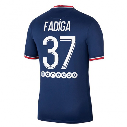 Enfant Football Maillot Bandiougou Fadiga #37 Bleu Foncé Tenues Domicile 2021/22 T-Shirt