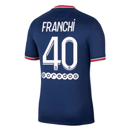Enfant Football Maillot Denis Franchi #40 Bleu Foncé Tenues Domicile 2021/22 T-shirt