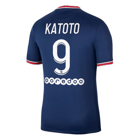 Enfant Football Maillot Marie-antoinette Katoto #9 Bleu Foncé Tenues Domicile 2021/22 T-shirt