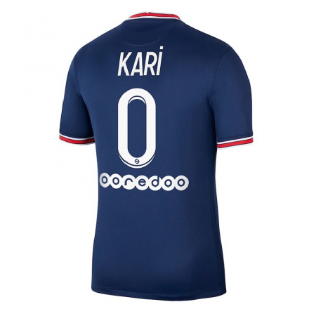 Enfant Football Maillot Ayman Kari #0 Bleu Foncé Tenues Domicile 2021/22 T-shirt