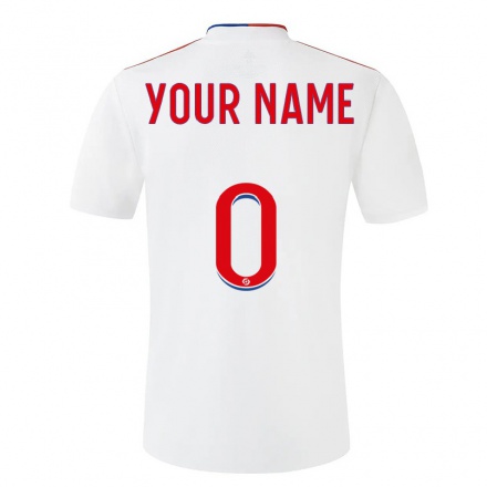 Enfant Football Maillot Votre Nom #0 Blanche Tenues Domicile 2021/22 T-shirt
