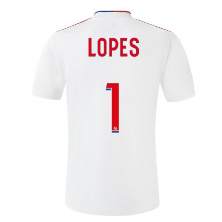 Enfant Football Maillot Anthony Lopes #1 Blanche Tenues Domicile 2021/22 T-Shirt