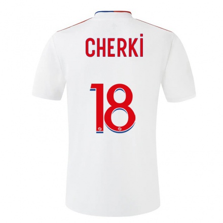 Enfant Football Maillot Rayan Cherki #18 Blanche Tenues Domicile 2021/22 T-shirt