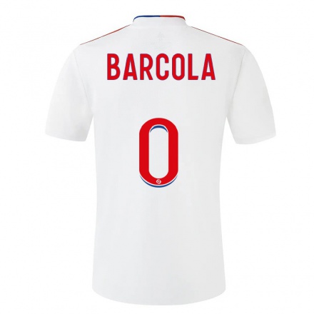 Enfant Football Maillot Bradley Barcola #0 Blanche Tenues Domicile 2021/22 T-shirt