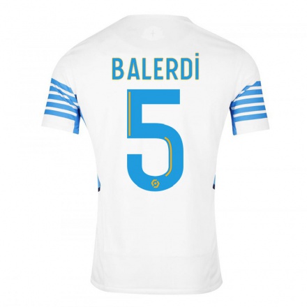 Enfant Football Maillot Leonardo Balerdi #5 Blanche Tenues Domicile 2021/22 T-shirt