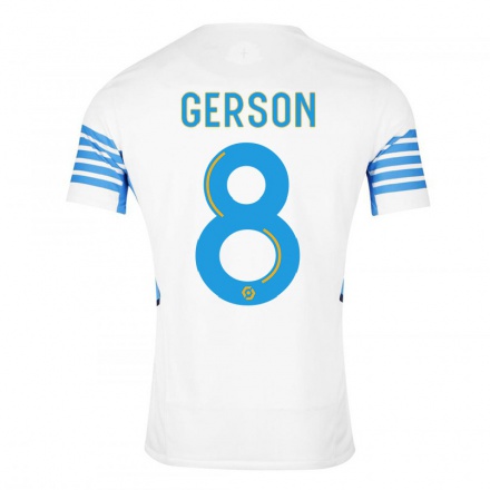 Enfant Football Maillot Gerson #8 Blanche Tenues Domicile 2021/22 T-Shirt