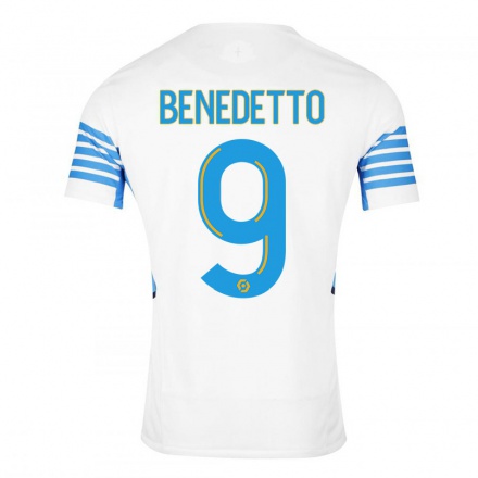 Enfant Football Maillot Dario Benedetto #9 Blanche Tenues Domicile 2021/22 T-shirt