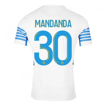 Enfant Football Maillot Steve Mandanda #30 Blanche Tenues Domicile 2021/22 T-Shirt