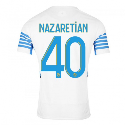 Enfant Football Maillot Manuel Nazaretian #40 Blanche Tenues Domicile 2021/22 T-shirt