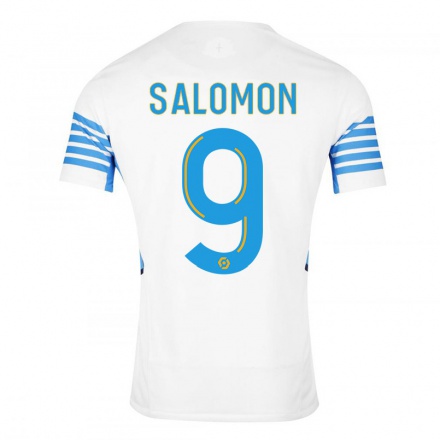 Enfant Football Maillot Maeva Salomon #9 Blanche Tenues Domicile 2021/22 T-shirt