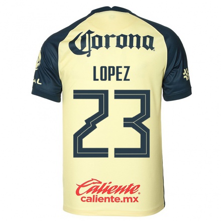 Enfant Football Maillot Antonio Lopez #23 Jaune Tenues Domicile 2021/22 T-shirt
