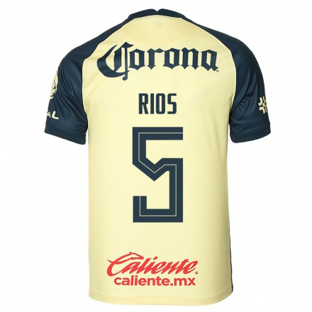 Enfant Football Maillot Ximena Rios #5 Jaune Tenues Domicile 2021/22 T-shirt