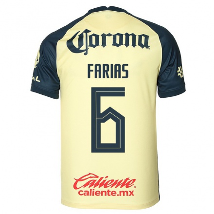 Enfant Football Maillot Janelly Farias #6 Jaune Tenues Domicile 2021/22 T-Shirt