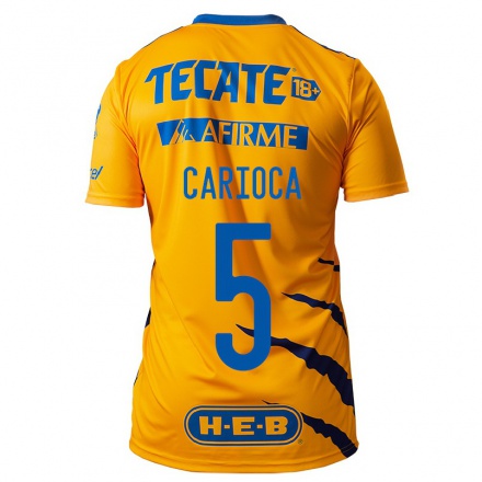 Enfant Football Maillot Rafael Carioca #5 Jaune Tenues Domicile 2021/22 T-Shirt