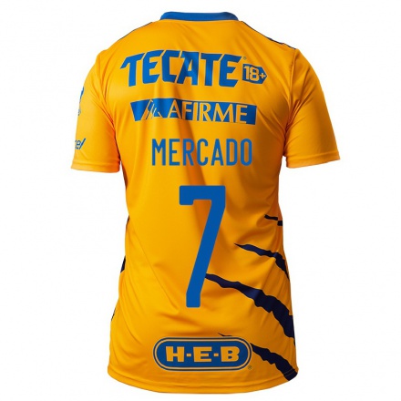 Enfant Football Maillot Liliana Mercado #7 Jaune Tenues Domicile 2021/22 T-Shirt