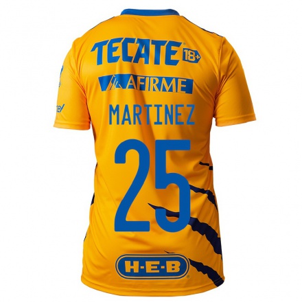Enfant Football Maillot Azucena Martinez #25 Jaune Tenues Domicile 2021/22 T-Shirt