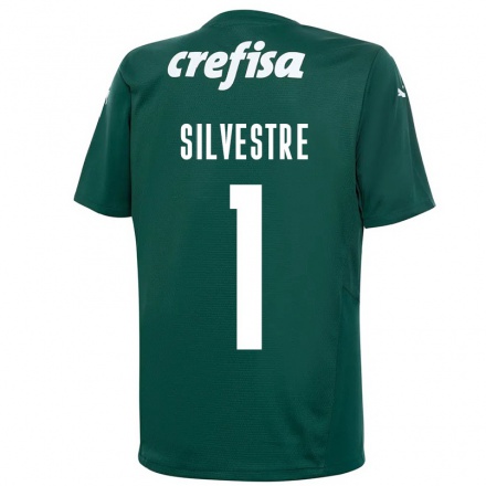 Enfant Football Maillot Vinicius Silvestre #1 Vert Foncé Tenues Domicile 2021/22 T-shirt
