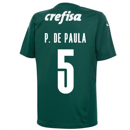 Enfant Football Maillot Patrick De Paula #5 Vert Foncé Tenues Domicile 2021/22 T-shirt