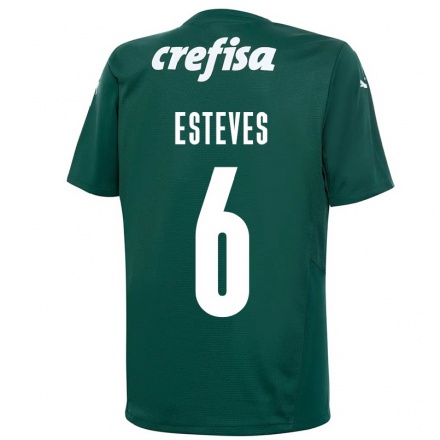 Enfant Football Maillot Lucas Esteves #6 Vert Foncé Tenues Domicile 2021/22 T-shirt