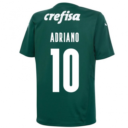 Enfant Football Maillot Luiz Adriano #10 Vert Foncé Tenues Domicile 2021/22 T-Shirt