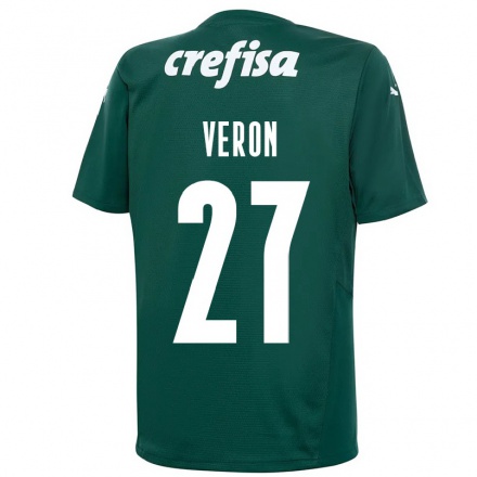 Enfant Football Maillot Gabriel Veron #27 Vert Foncé Tenues Domicile 2021/22 T-shirt