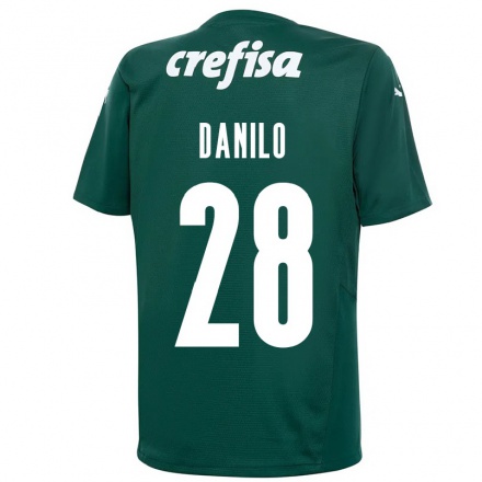Enfant Football Maillot Danilo #28 Vert Foncé Tenues Domicile 2021/22 T-shirt