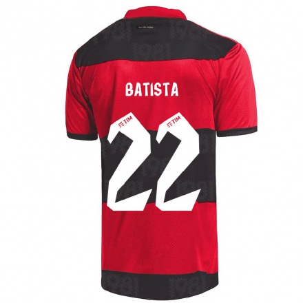 Enfant Football Maillot Gabriel Batista #22 Rouge Noir Tenues Domicile 2021/22 T-Shirt