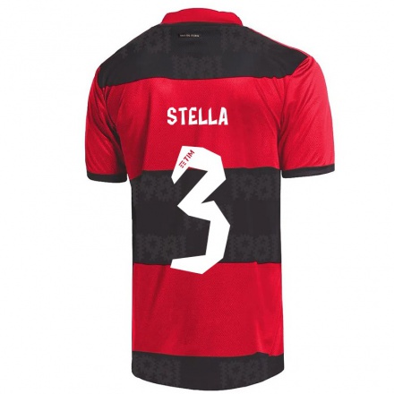Enfant Football Maillot Stella #3 Rouge Noir Tenues Domicile 2021/22 T-Shirt