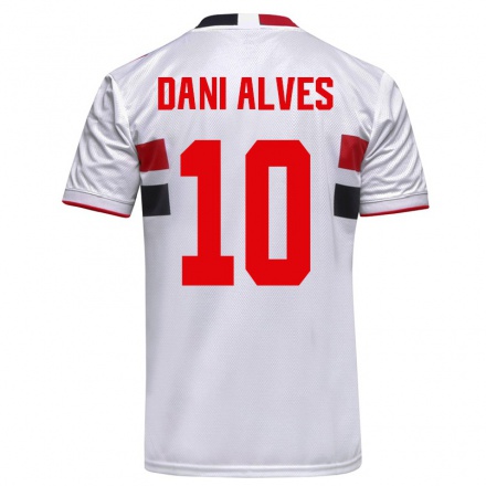 Enfant Football Maillot Dani Alves #10 Blanche Tenues Domicile 2021/22 T-Shirt