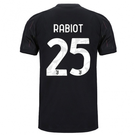 Enfant Football Maillot Adrien Rabiot #25 Le Noir Tenues Extérieur 2021/22 T-Shirt