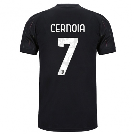 Enfant Football Maillot Valentina Cernoia #7 Le Noir Tenues Extérieur 2021/22 T-Shirt
