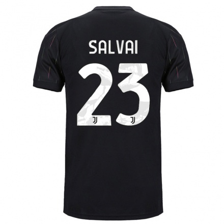 Enfant Football Maillot Cecilia Salvai #23 Le Noir Tenues Extérieur 2021/22 T-Shirt