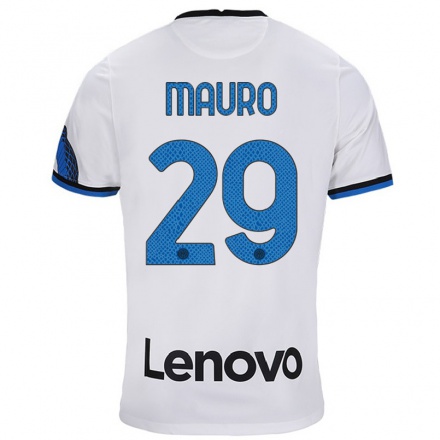 Enfant Football Maillot Ilaria Mauro #29 Blanc Bleu Tenues Extérieur 2021/22 T-Shirt
