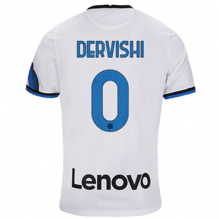 Enfant Football Maillot Kristian Dervishi #0 Blanc Bleu Tenues Extérieur 2021/22 T-shirt