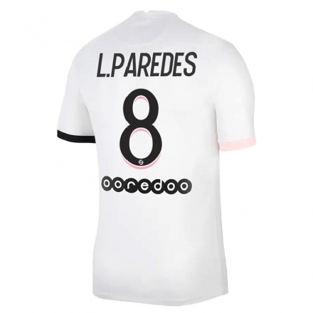 Enfant Football Maillot Leandro Paredes #8 Blanc Rose Tenues Extérieur 2021/22 T-shirt