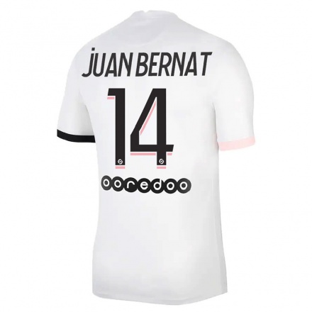 Enfant Football Maillot Juan Bernat #14 Blanc Rose Tenues Extérieur 2021/22 T-Shirt