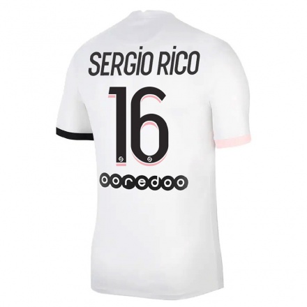 Enfant Football Maillot Sergio Rico #16 Blanc Rose Tenues Extérieur 2021/22 T-shirt