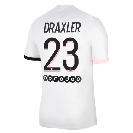 Enfant Football Maillot Julian Draxler #23 Blanc Rose Tenues Extérieur 2021/22 T-shirt