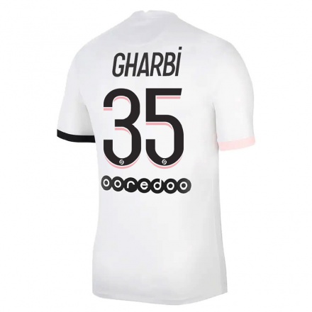 Enfant Football Maillot Ismael Gharbi #35 Blanc Rose Tenues Extérieur 2021/22 T-shirt
